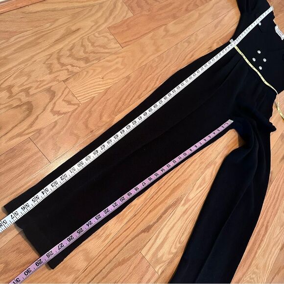 VINTAGE PAT SANDLER Sakowitz Black Knit Jumpsuit Sz 6 Mob Wife 70s 80s Cocktail - Picture 16 of 16